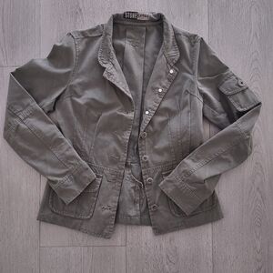 90's Vintage Cargo Jacket In Army Green Size XS